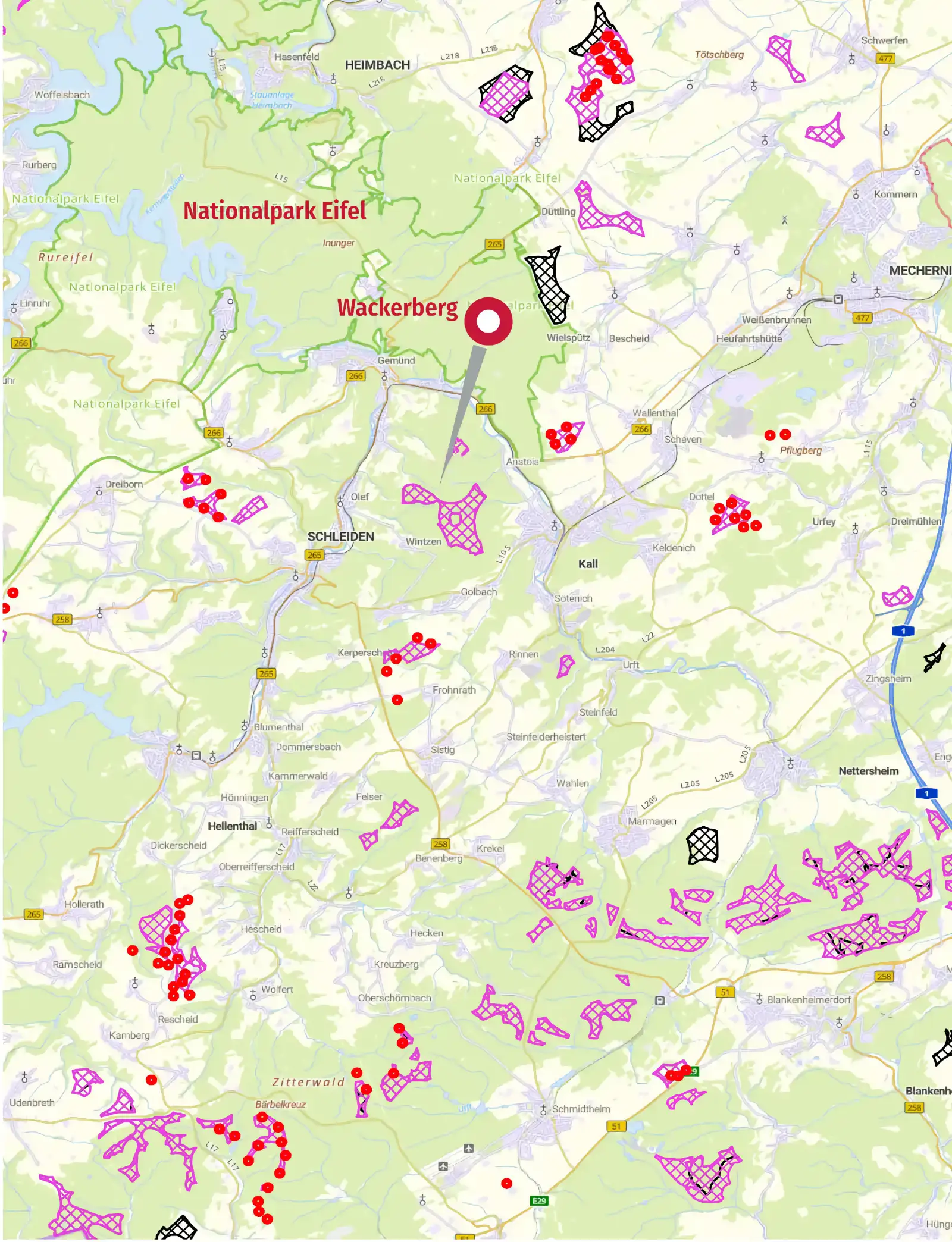 Karte Windanlagen